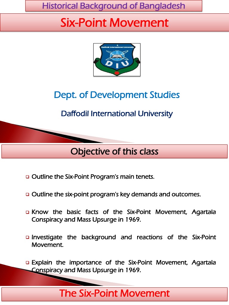 Six-Point Movement in Bangladesh History | PDF | Pakistan | Bangladesh
