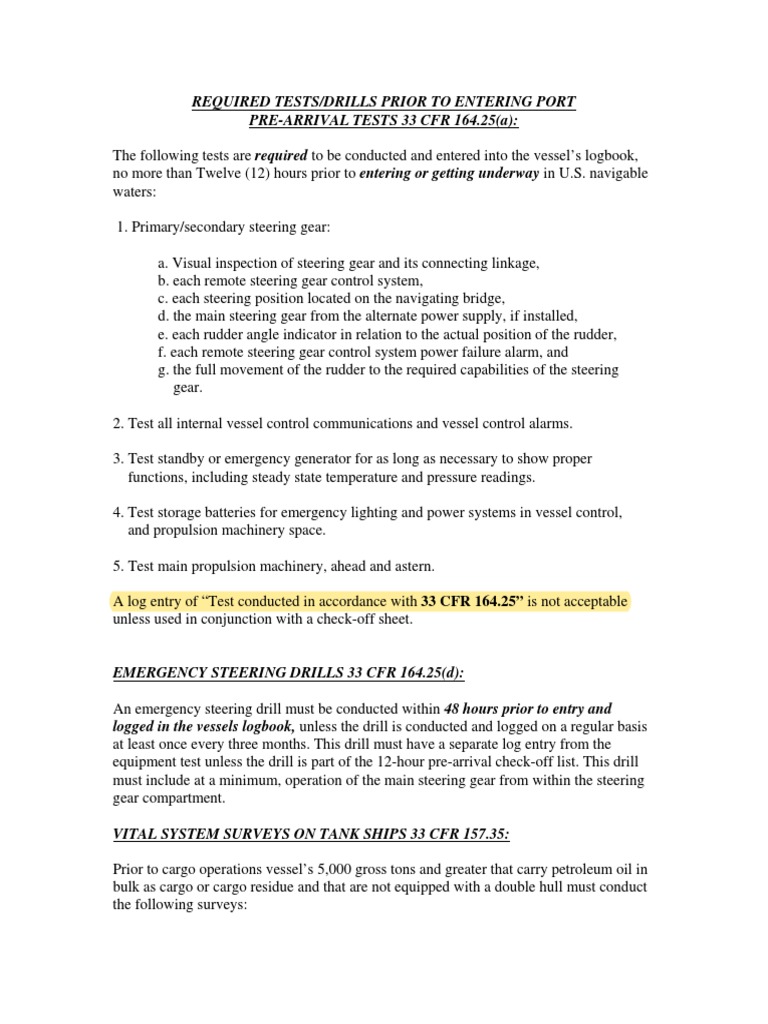 33 CFR REQUIRED TESTS ch1 PDF Steering Ships