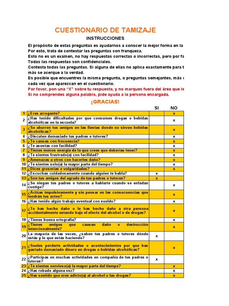 Cuestionario Tamizaje Posit | PDF | Drogas