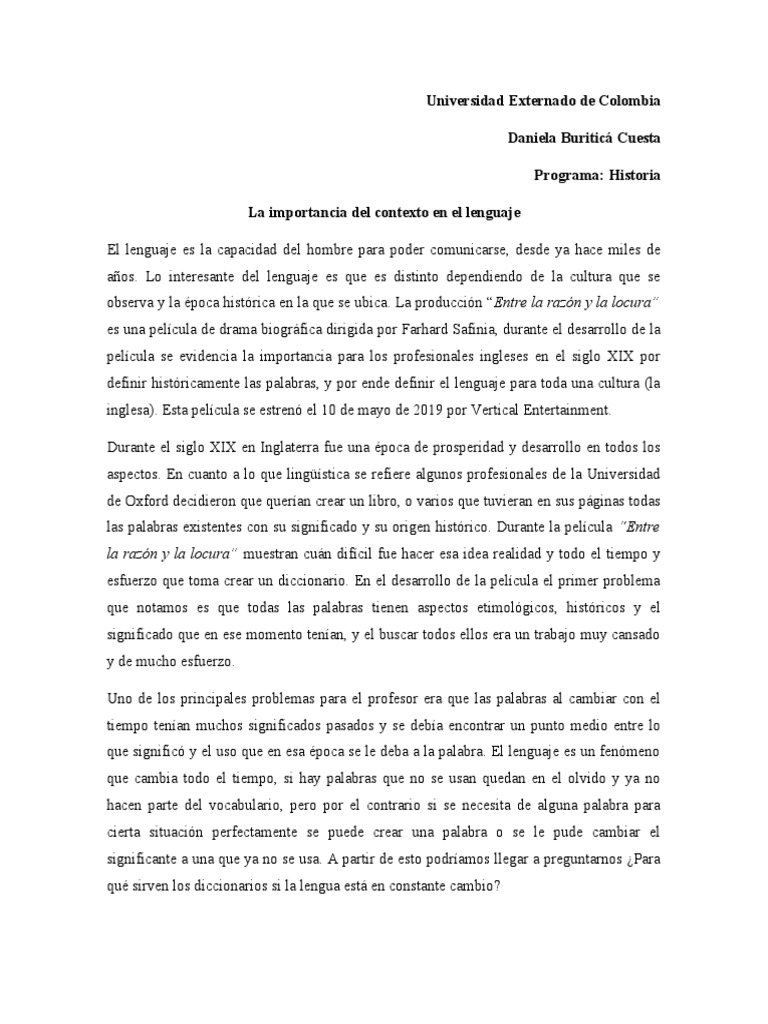 Importancia del contexto en el lenguaje | PDF | Palabra | Diccionario