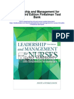 Leadership and Management For Nurses 3rd Edition Finkelman Test Bank