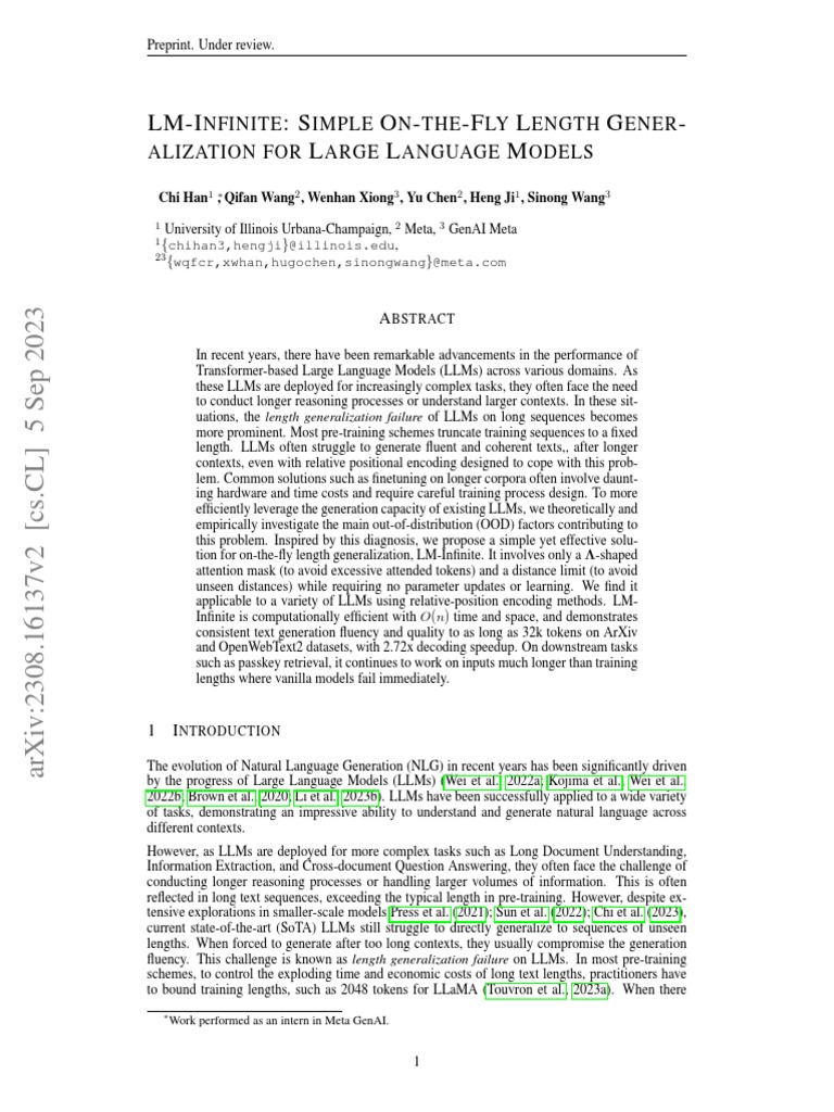 Lm-I: S O - F L G - L L M: Nfinite Imple N THE LY Ength Ener Alization ...