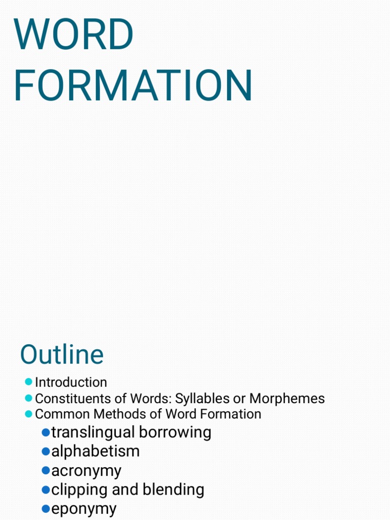 Word Formation Methods Explained | PDF | Adverb | Word