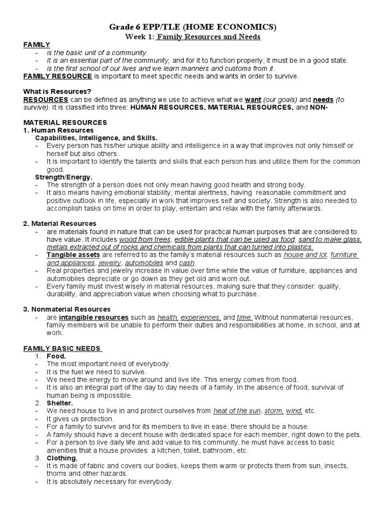 List Three Family Resources