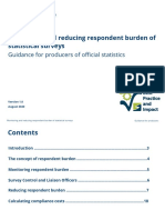 Monitoring and Reducing Respondent Burden of Statistical Surveys Guidance