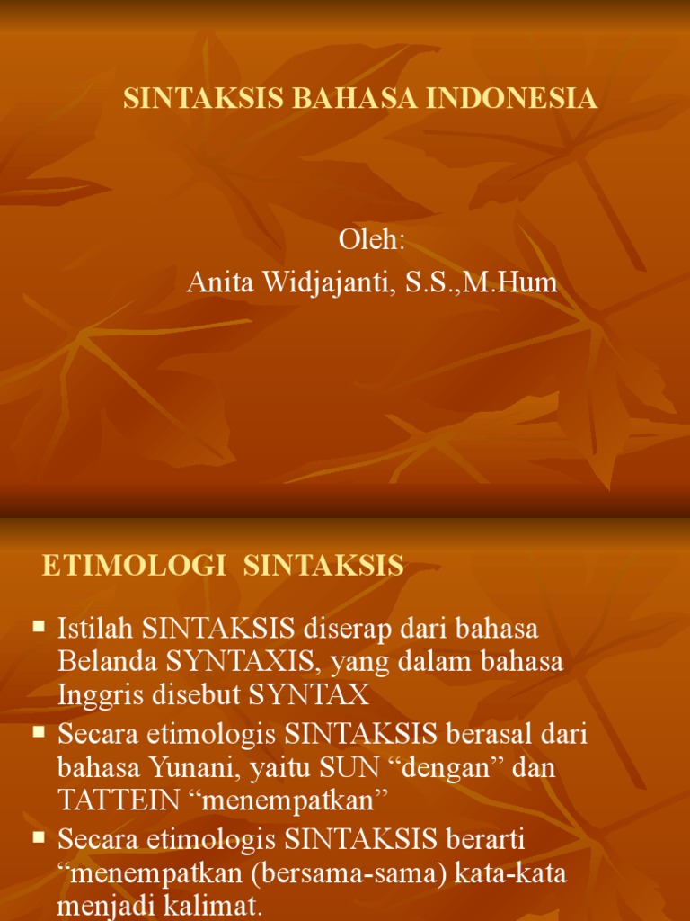 Sintaksis Bahasa Indonesia Pdf