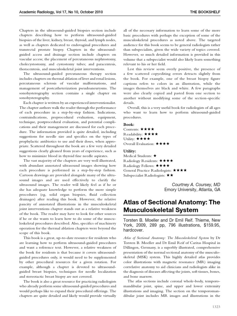 Atlas of Sectional Anatomy The Musculosk | PDF | Radiology | Human Anatomy