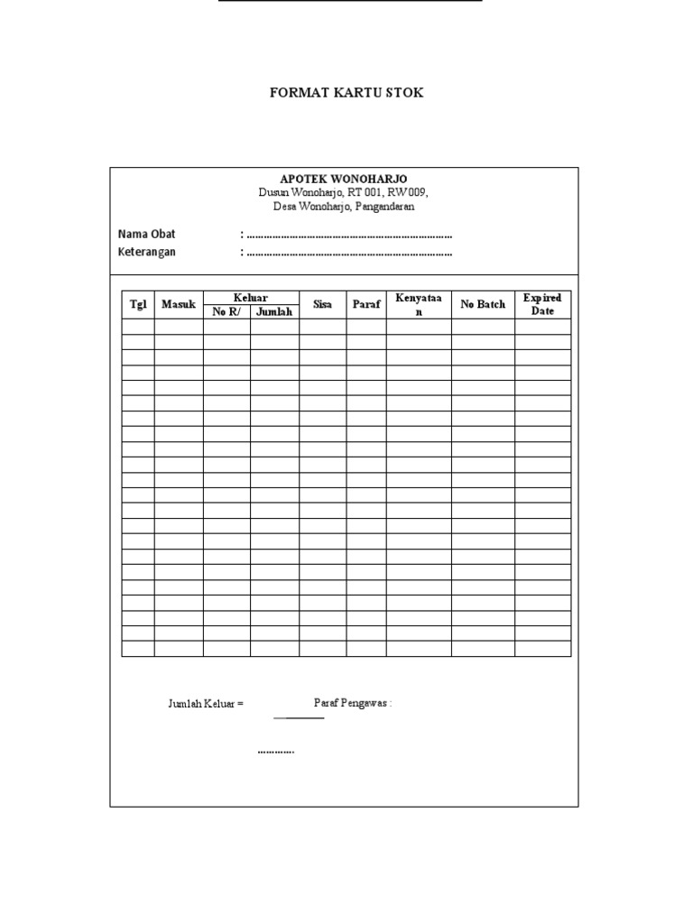 Format kartu stok pdf