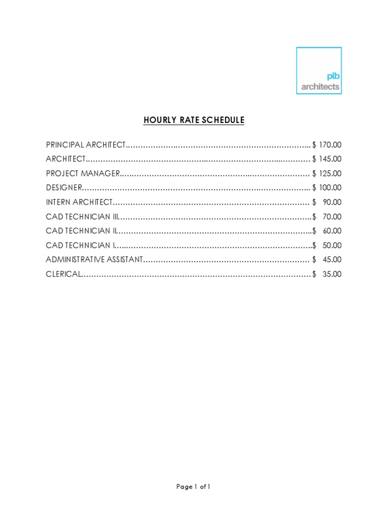 Hourly Rate Schedule | PDF