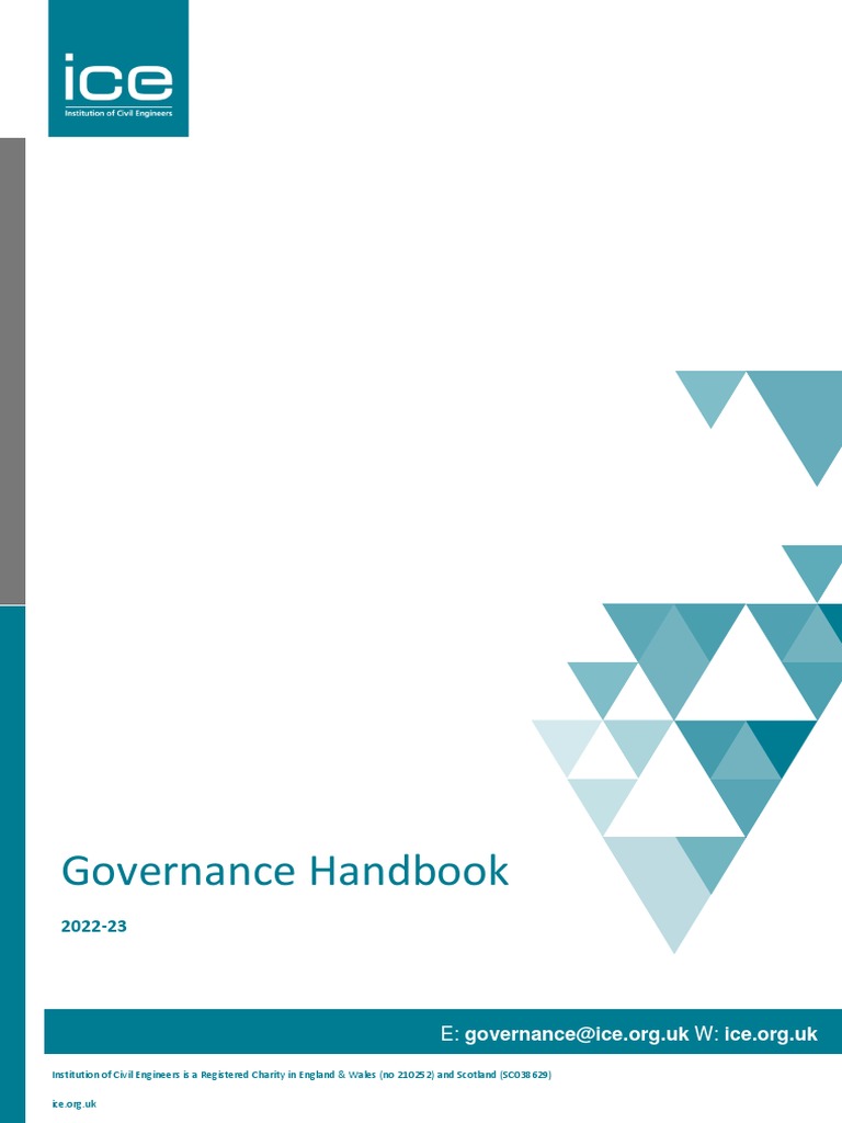Governance Handbook 2022 23 PDF Board Of Directors Charitable