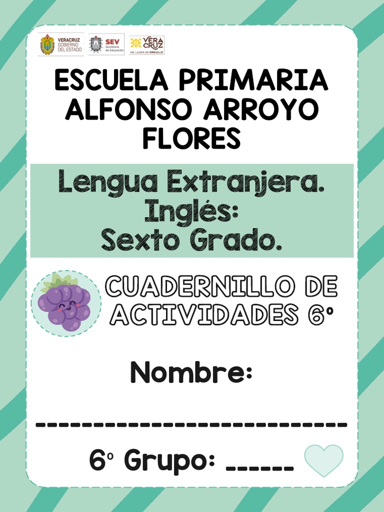 Cuadernillo de Actividades de Ingles 6to Grado PDF Drink Plural