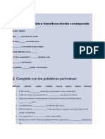 TAREA - Palabras Homófonas, Parónimas y Polisémicas