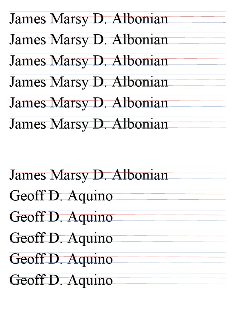 Name-Tracing Red Blue | PDF
