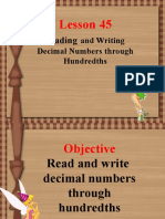 MATH 4 PPT Q3 Lesson 45 Reading and Writing Decimal Numbers Through Hundredths