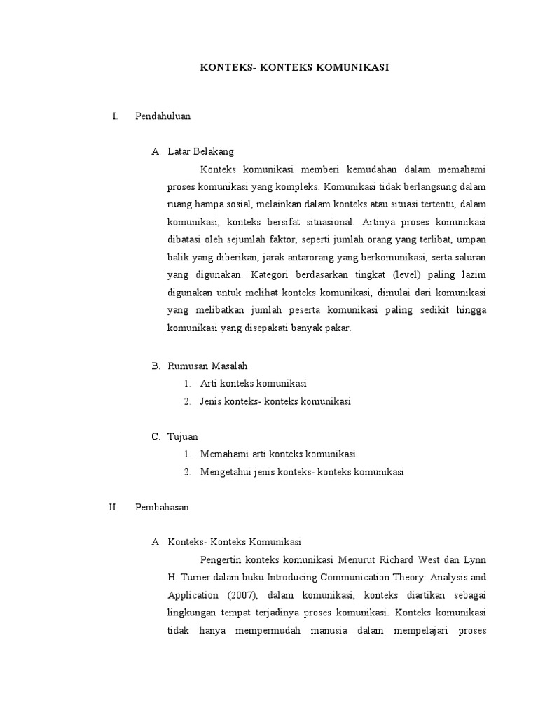 Jenis-Jenis Konteks Komunikasi | PDF