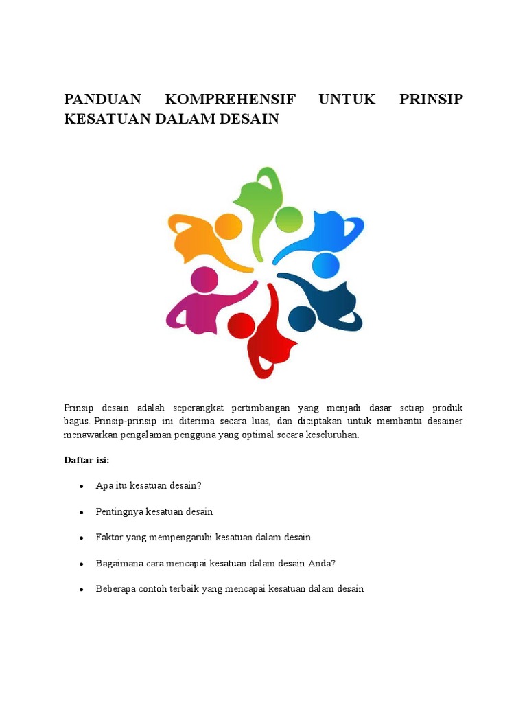 Panduan Komprehensif Untuk Prinsip Kesatuan Dalam Desain | PDF