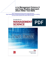 Introduction To Management Science A Modeling and Case Studies Approach 6th Edition Hillier Test Bank