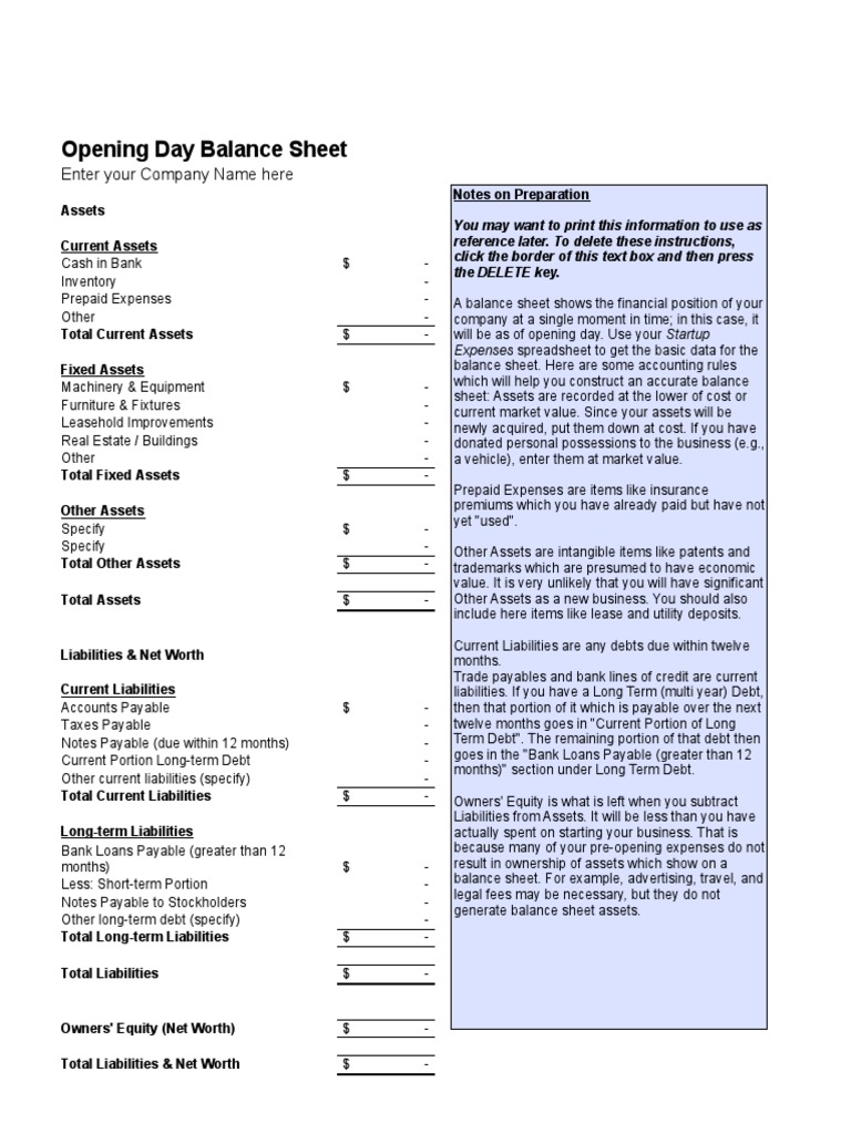 Startup Balance Sheet Guide | PDF | Balance Sheet | Equity (Finance)