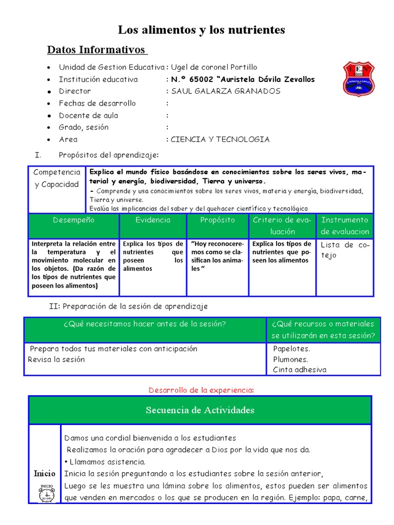 Tipos de Nutrientes en Alimentos | PDF | Universo