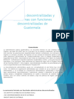 Entidades Autónomas y Descentralizadas Con Funciones Autónomas de