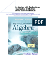 Intermediate Algebra With Applications and Visualization 3rd Edition Rockswold Solutions Manual
