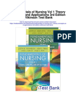 Fundamentals of Nursing Vol 1 Theory Concepts and Applications 3rd Edition Wilkinson Test Bank