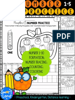 Practice: NUMBER 1-10 Formation Number Tracing Counting Coloring