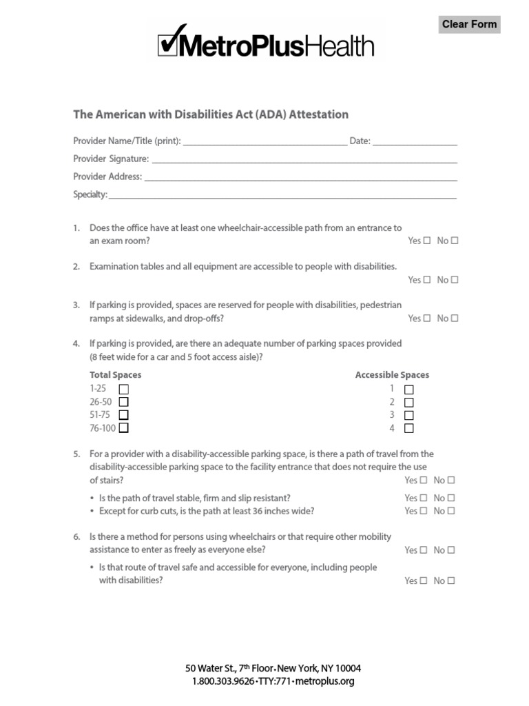 ADA Attestation | PDF | Door | Accessibility