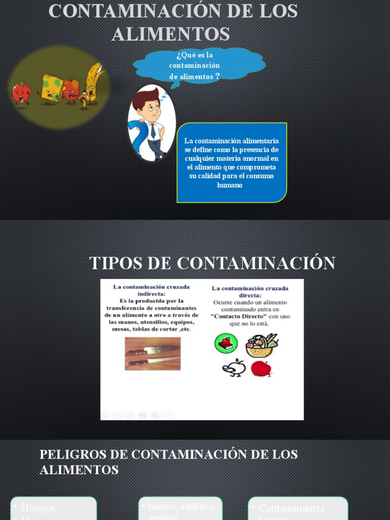 Tipos y riesgos de contaminación alimentaria | PDF | Enfermedades ...