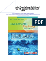 Developmental Psychology Childhood Adolescence 9th Edition Shaffer Test Bank
