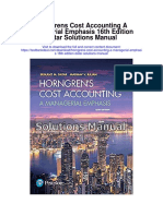 Horngrens Cost Accounting A Managerial Emphasis 16th Edition Datar Solutions Manual