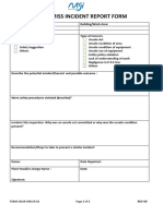 Near Miss Incident Report Form