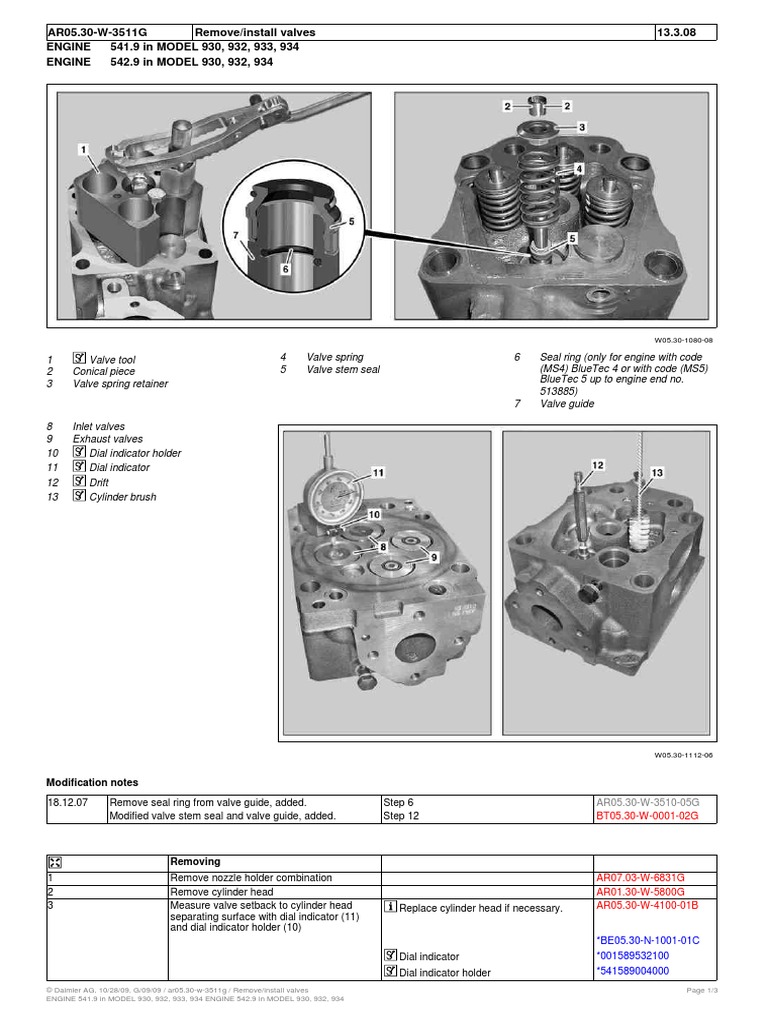 Remove Install Valves PDF Cylinder (Engine) Rotating Machines