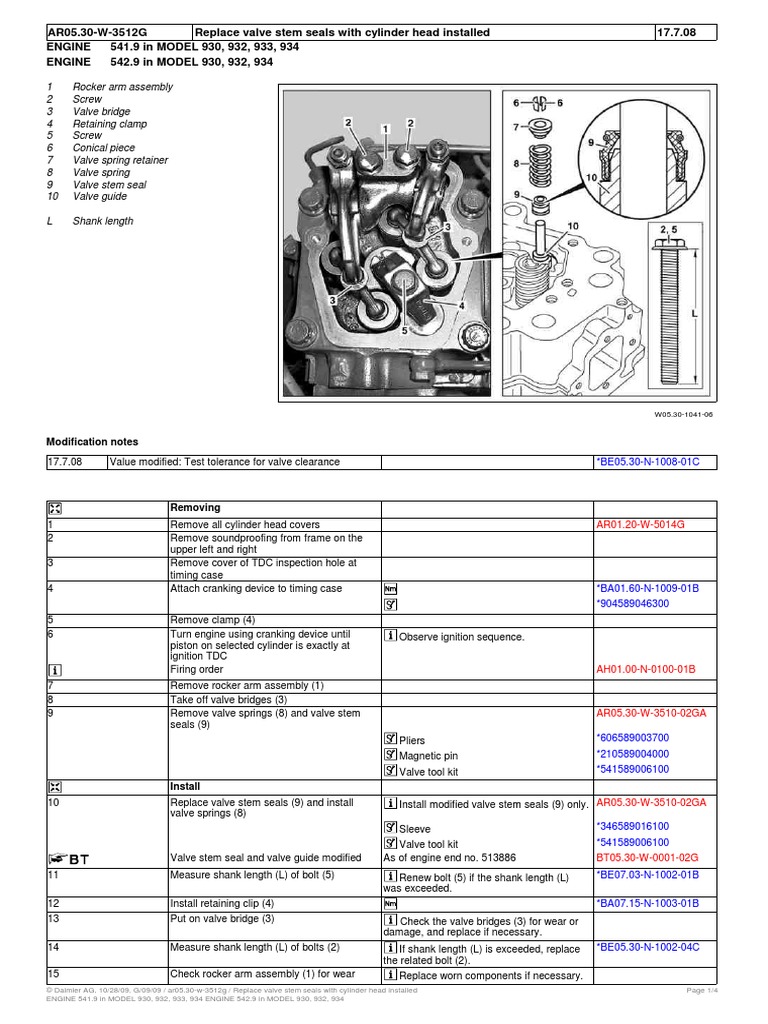 Replace Valve Stem Seals With Cylinder Head Installed PDF Valve Manufactured Goods