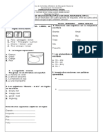 Evaluacion de Ingles Grado Tercero Tercer Periodo