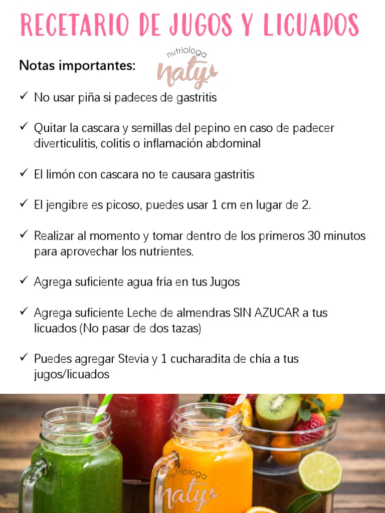 Recetario Jugos y Licuados Love Yourself | PDF | Plantas | Cocina, image size:768x1024