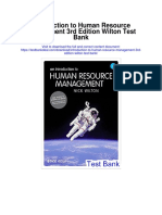Introduction To Human Resource Management 3rd Edition Wilton Test Bank