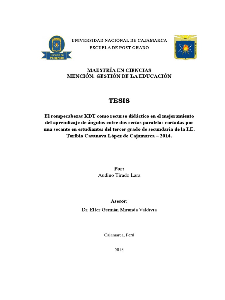 El Rompecabezas KDT Como Recurso Didáctico en El Mejoramiento Del