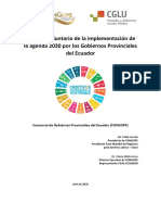 Examen Voluntario de La Implementación de La Agenda 2030 Por Los Gobiernos Provinciales Del Ecuador