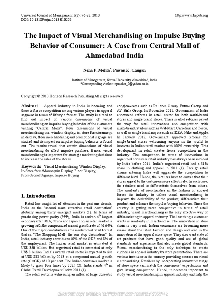 Visual Merchandising To Impulse Buying | PDF | Retail | Behavior