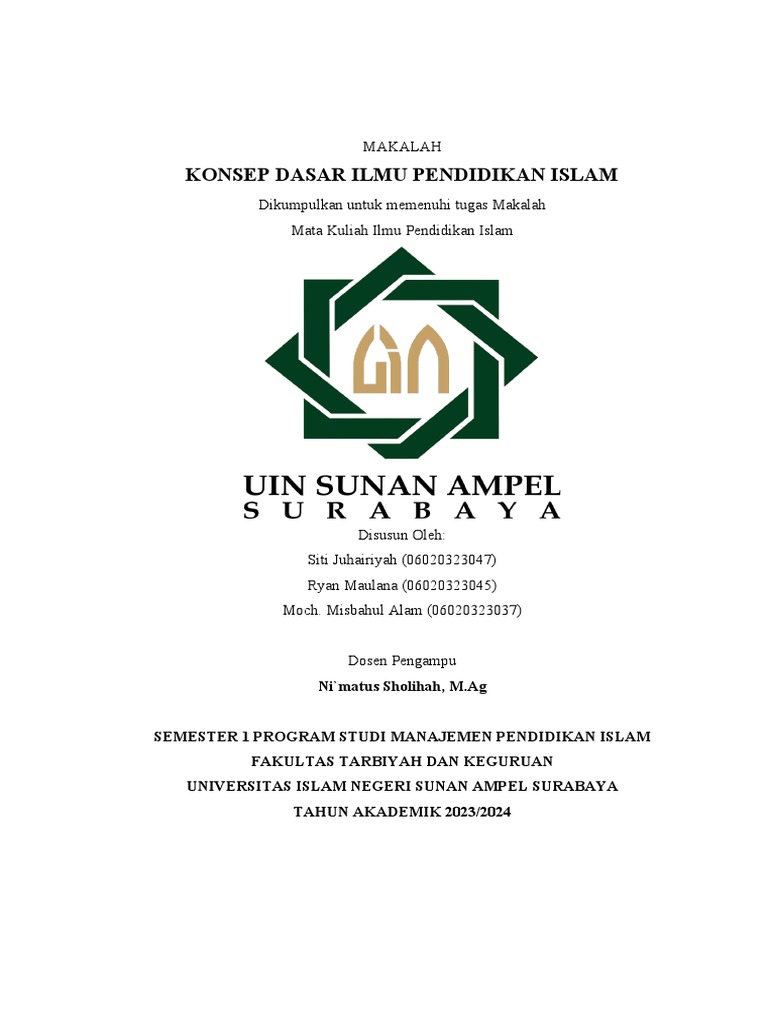 Konsep Dasar Ilmu Pendidikan Islam | PDF | Karier & Perkembangan ...
