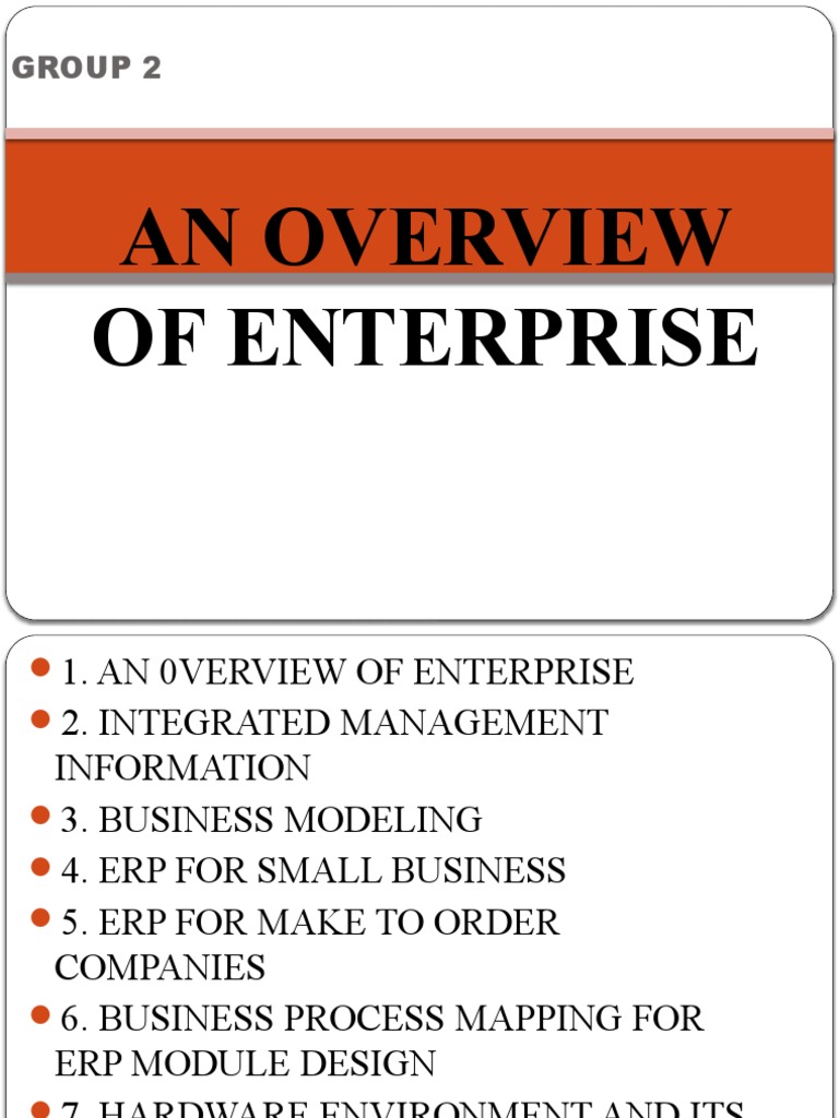 Group 2 An Overview of Enterprise | PDF | Enterprise Resource Planning ...