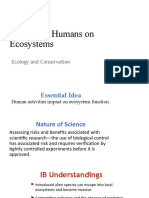 Impacts of Humans On Ecosystems: Ecology and Conservation