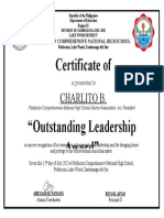 Certificate of Recognition Alumni President