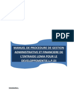 Manuel de Procédure de Gestion Adminstrative Et Financière E.L.P.D