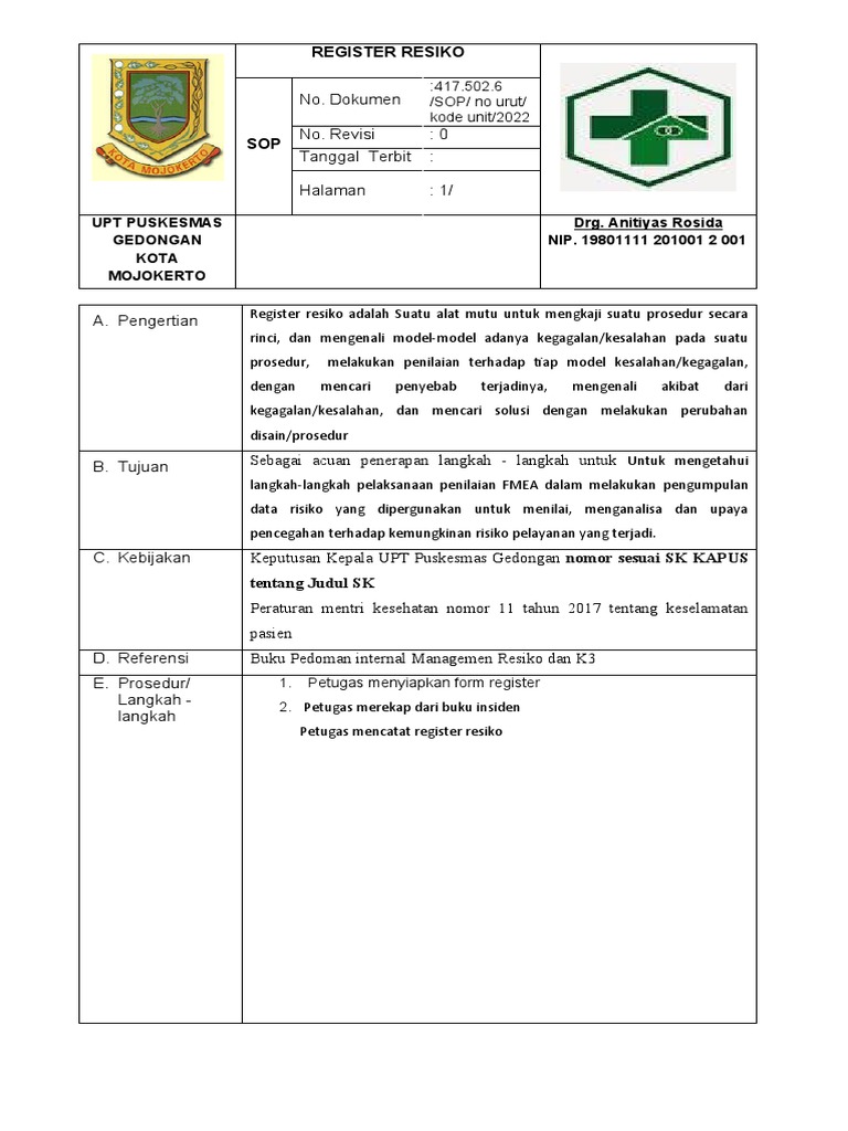 Panduan Register Risiko Puskesmas | PDF