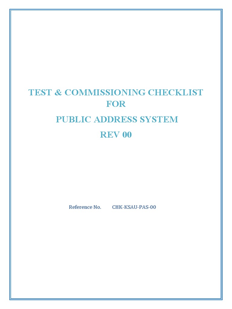 Public Address System Testing Checklist | PDF | Power Supply | Amplifier