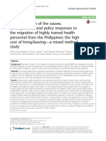 An Examination of The Causes, Consequences, and Policy Responses To The Migration of Highly Trained Health Personnel From The Philippines The High Cost of Living or Leaving-A Mixed Method Study