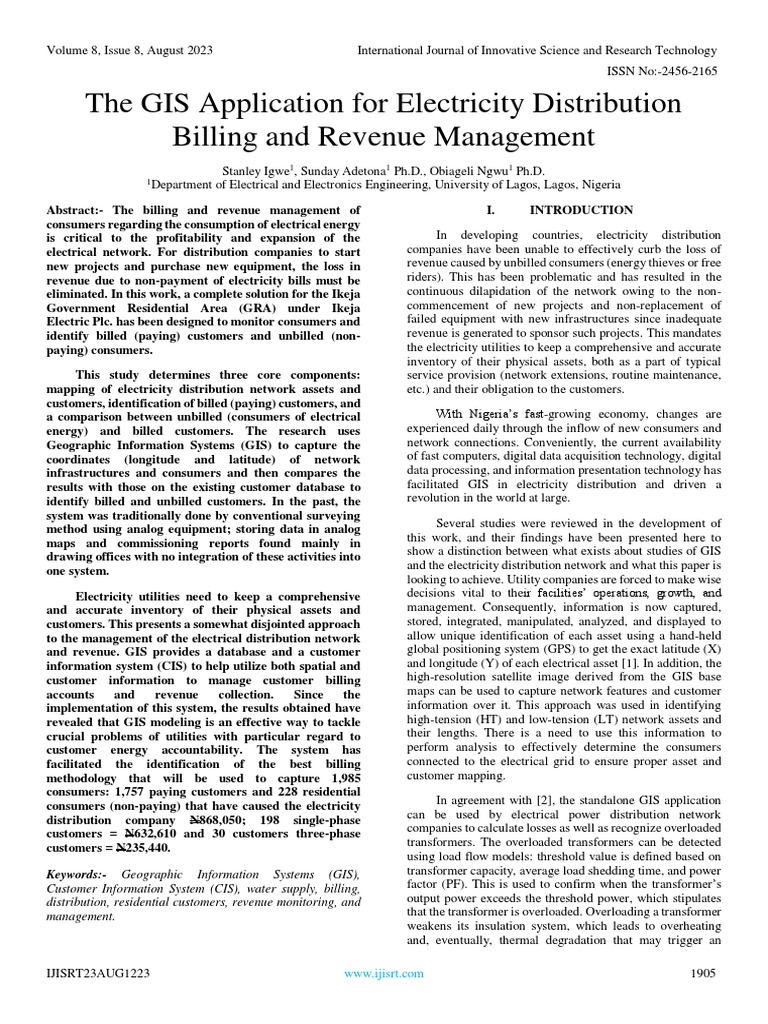 GIS for Electricity Billing & Revenue | PDF | Geographic Information ...