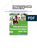 Interpersonal Communication and You An Introduction 1st Edition Mccornack Solutions Manual